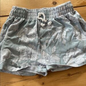 Jessica Simpson 6x Floral Drawstring Casual Shorts - Light Blue & White